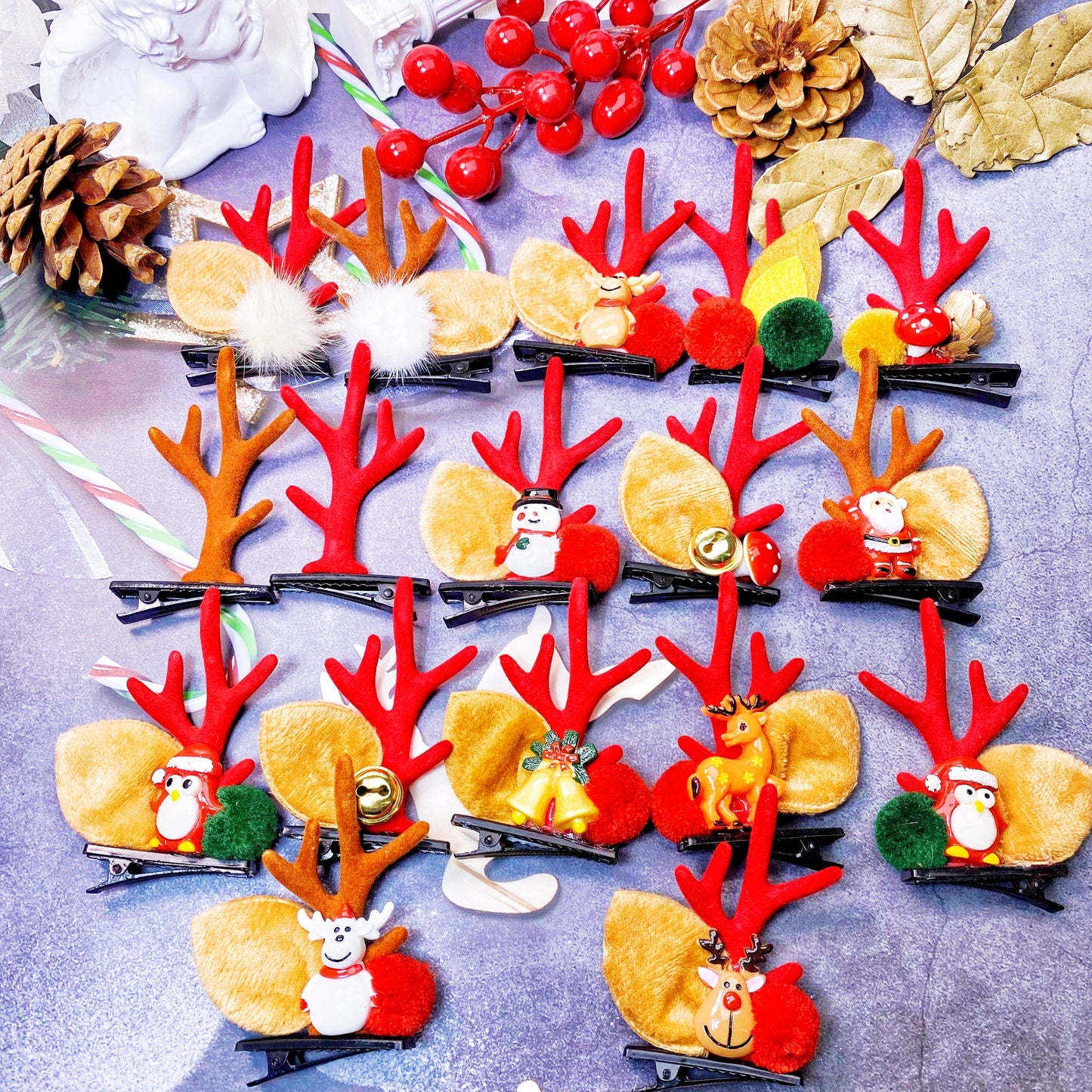 NEW [A2626] Christmas reindeer - hair clip